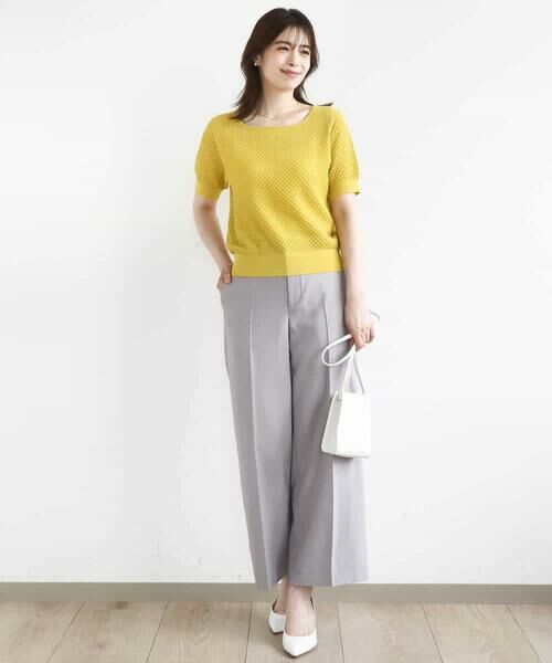 OFUON / オフオン ニット・セーター | レーシー編み半袖ニット/洗える/WEB限定サイズあり | 詳細16