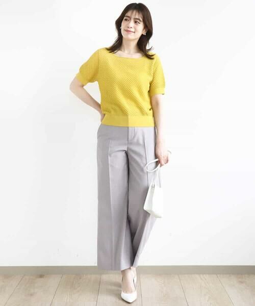 OFUON / オフオン ニット・セーター | レーシー編み半袖ニット/洗える/WEB限定サイズあり | 詳細17