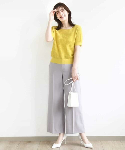 OFUON / オフオン ニット・セーター | レーシー編み半袖ニット/洗える/WEB限定サイズあり | 詳細18