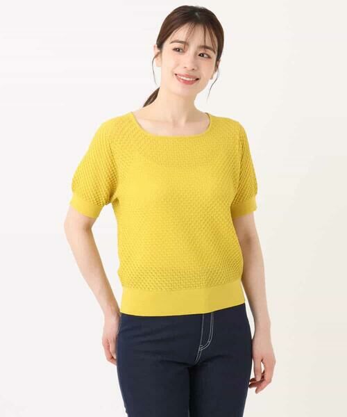 OFUON / オフオン ニット・セーター | レーシー編み半袖ニット/洗える/WEB限定サイズあり | 詳細19