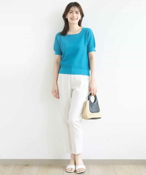 OFUON / オフオン ニット・セーター | レーシー編み半袖ニット/洗える/WEB限定サイズあり | 詳細2