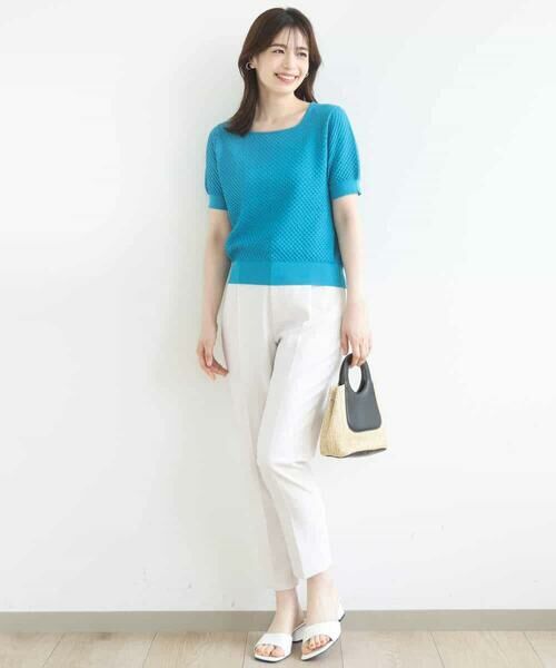 OFUON / オフオン ニット・セーター | レーシー編み半袖ニット/洗える/WEB限定サイズあり | 詳細3