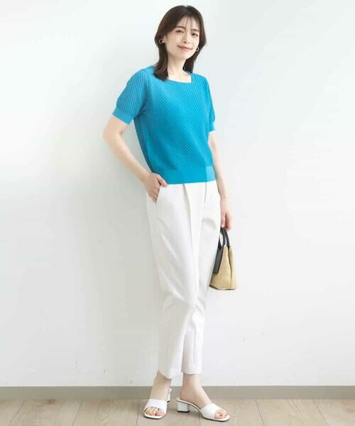 OFUON / オフオン ニット・セーター | レーシー編み半袖ニット/洗える/WEB限定サイズあり | 詳細4