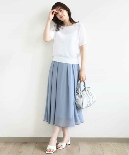 OFUON / オフオン ニット・セーター | レーシー編み半袖ニット/洗える/WEB限定サイズあり | 詳細9