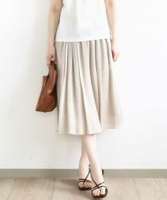 OFUON / オフオン ロング・マキシ丈スカート | 楊柳ラメタックギャザースカート/洗える