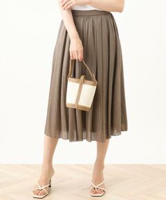 OFUON / オフオン ロング・マキシ丈スカート | 楊柳ラメタックギャザースカート/洗える
