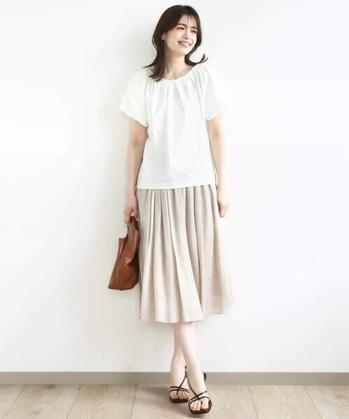 OFUON / オフオン ロング・マキシ丈スカート | 楊柳ラメタックギャザースカート/洗える | 詳細12