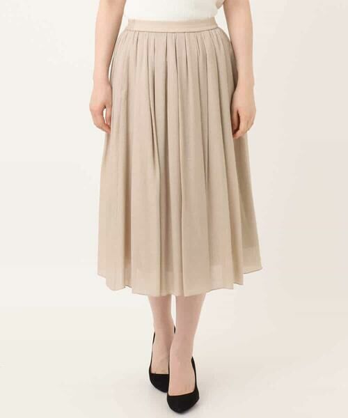 OFUON / オフオン ロング・マキシ丈スカート | 楊柳ラメタックギャザースカート/洗える | 詳細14