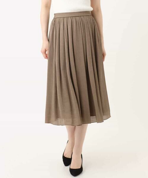 OFUON / オフオン ロング・マキシ丈スカート | 楊柳ラメタックギャザースカート/洗える | 詳細22
