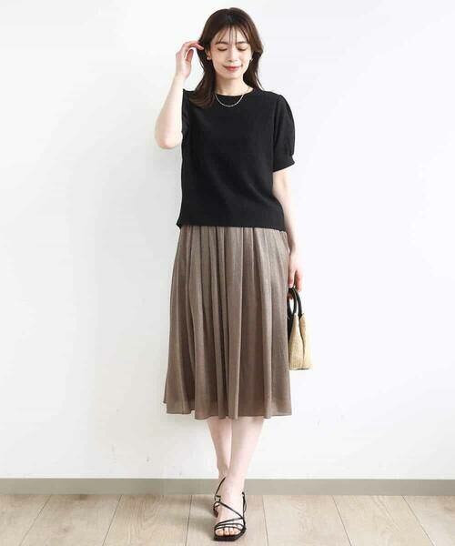 OFUON / オフオン ロング・マキシ丈スカート | 楊柳ラメタックギャザースカート/洗える | 詳細3