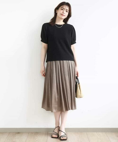 OFUON / オフオン ロング・マキシ丈スカート | 楊柳ラメタックギャザースカート/洗える | 詳細4