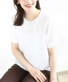 OFUON / オフオン カットソー | ふくれシャーリングパフスリーブトップス/洗える