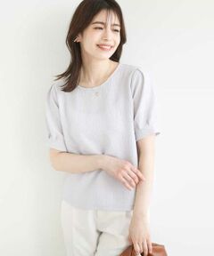 OFUON / オフオン カットソー | ふくれシャーリングパフスリーブトップス/洗える