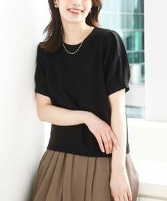 OFUON / オフオン カットソー | ふくれシャーリングパフスリーブトップス/洗える