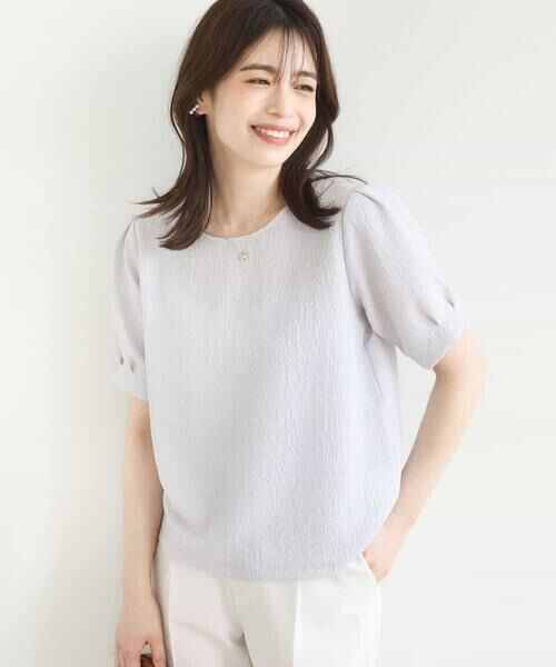 OFUON / オフオン カットソー | ふくれシャーリングパフスリーブトップス/洗える | 詳細11