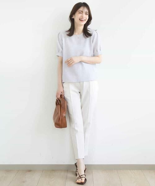 OFUON / オフオン カットソー | ふくれシャーリングパフスリーブトップス/洗える | 詳細12