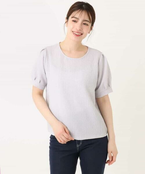 OFUON / オフオン カットソー | ふくれシャーリングパフスリーブトップス/洗える | 詳細16