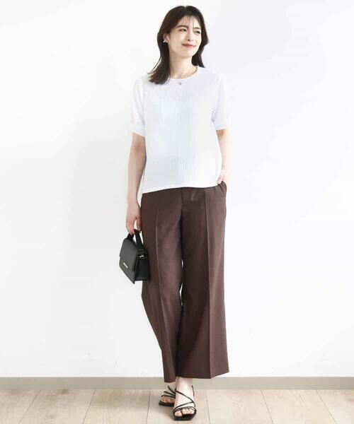 OFUON / オフオン カットソー | ふくれシャーリングパフスリーブトップス/洗える | 詳細2