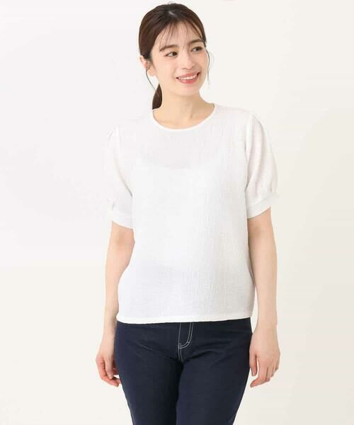 OFUON / オフオン カットソー | ふくれシャーリングパフスリーブトップス/洗える | 詳細23