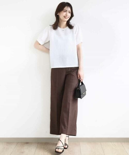 OFUON / オフオン カットソー | ふくれシャーリングパフスリーブトップス/洗える | 詳細5