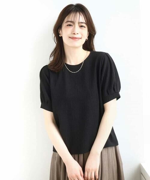 OFUON / オフオン カットソー | ふくれシャーリングパフスリーブトップス/洗える | 詳細6