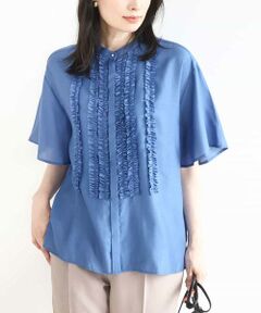 モノトーンリーフ柄ブラウス/洗える/WEB限定サイズあり モノトーンリーフ柄ブラウス/洗える/WEB限定サイズあり(ブラウス