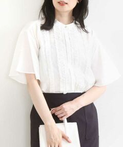 OFUON / オフオン フロントフリルディティールブラウス/洗える/WEB限定 フロントフリルデザインブラウス/洗える/WEB限定サイズあり