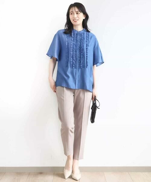 OFUON / オフオン シャツ・ブラウス | フロントフリルディティールブラウス/洗える/WEB限定 | 詳細10