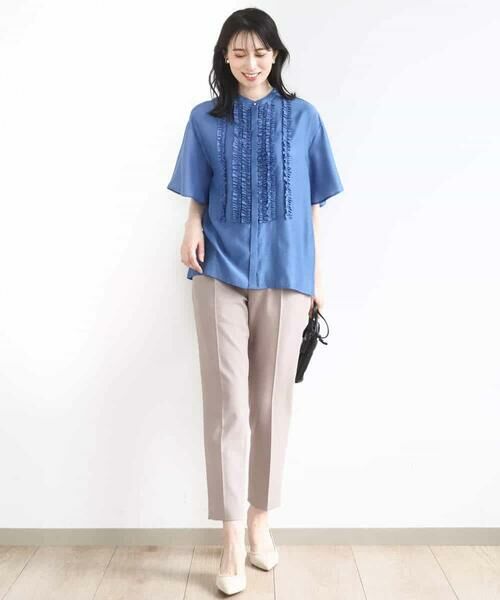 OFUON / オフオン シャツ・ブラウス | フロントフリルディティールブラウス/洗える/WEB限定 | 詳細11