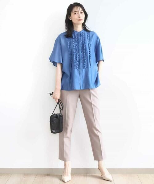 OFUON / オフオン シャツ・ブラウス | フロントフリルディティールブラウス/洗える/WEB限定 | 詳細12