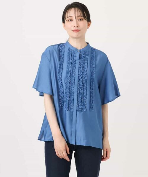 OFUON / オフオン シャツ・ブラウス | フロントフリルディティールブラウス/洗える/WEB限定 | 詳細13