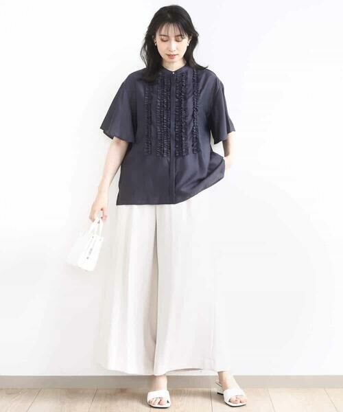 OFUON / オフオン シャツ・ブラウス | フロントフリルディティールブラウス/洗える/WEB限定 | 詳細2