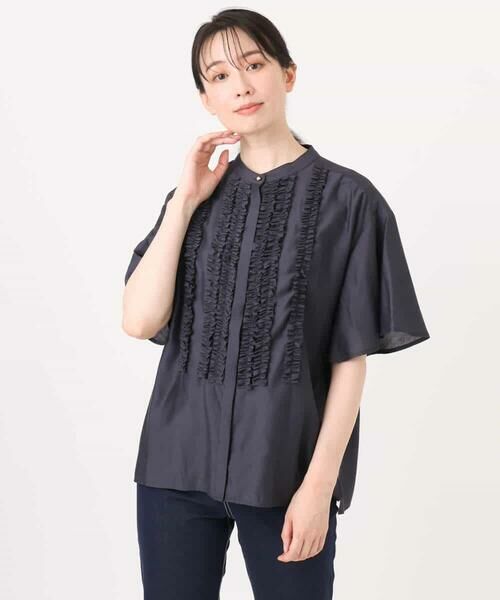 OFUON / オフオン シャツ・ブラウス | フロントフリルディティールブラウス/洗える/WEB限定 | 詳細22