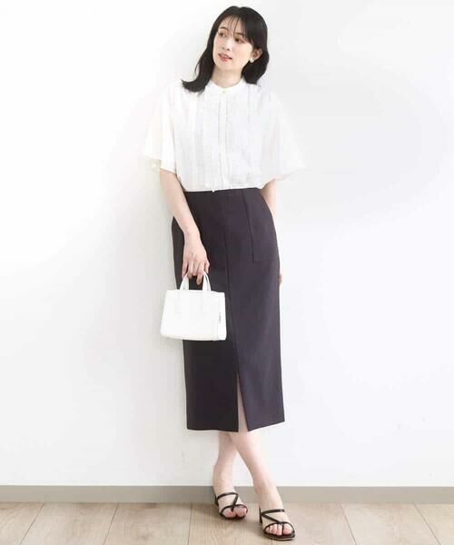 OFUON / オフオン シャツ・ブラウス | フロントフリルディティールブラウス/洗える/WEB限定 | 詳細6