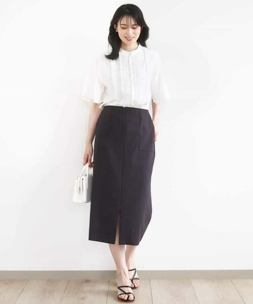 OFUON / オフオン シャツ・ブラウス | フロントフリルディティールブラウス/洗える/WEB限定 | 詳細7