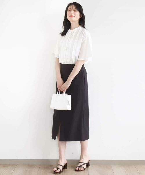 OFUON / オフオン シャツ・ブラウス | フロントフリルディティールブラウス/洗える/WEB限定 | 詳細8