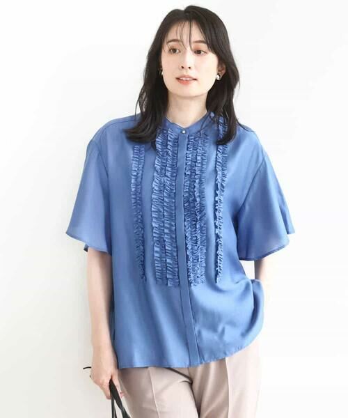 OFUON / オフオン シャツ・ブラウス | フロントフリルディティールブラウス/洗える/WEB限定 | 詳細9