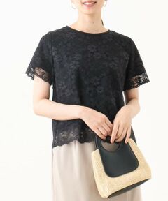 OFUON / オフオン カットソー | スカラップレースTシャツ/接触冷感/洗える/WEB限定サイズあり