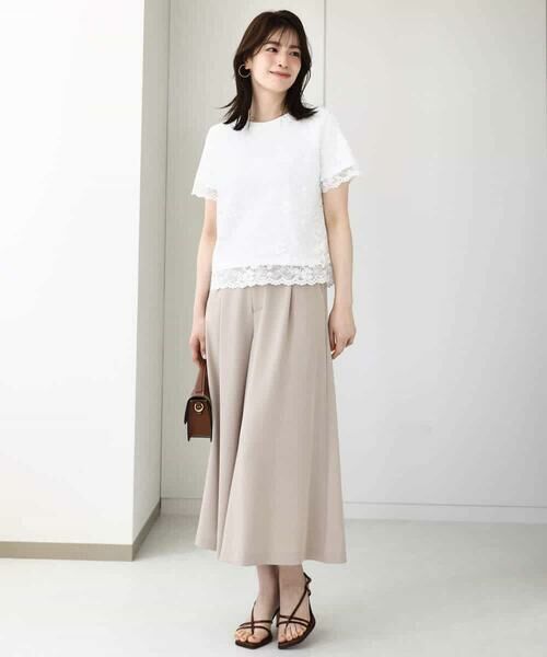 OFUON / オフオン カットソー | スカラップレースTシャツ/接触冷感/洗える/WEB限定サイズあり | 詳細3