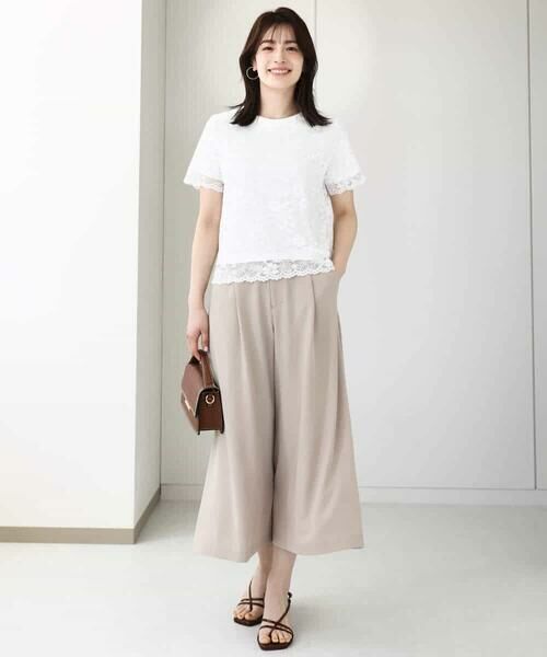 OFUON / オフオン カットソー | スカラップレースTシャツ/接触冷感/洗える/WEB限定サイズあり | 詳細4