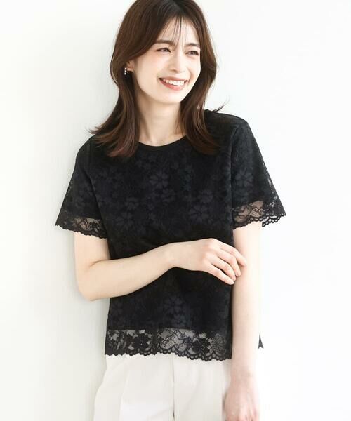 OFUON / オフオン カットソー | スカラップレースTシャツ/接触冷感/洗える/WEB限定サイズあり | 詳細5