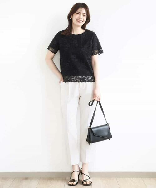 OFUON / オフオン カットソー | スカラップレースTシャツ/接触冷感/洗える/WEB限定サイズあり | 詳細6