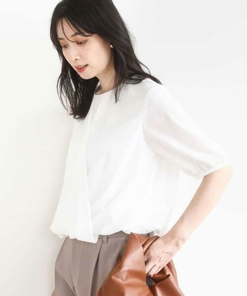 OFUON / オフオン シャツ・ブラウス | カシュクールデザインブラウス/接触冷感/速乾/洗える/WEB限定サイズあり | 詳細1