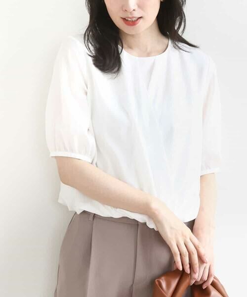 OFUON / オフオン シャツ・ブラウス | カシュクールデザインブラウス/接触冷感/速乾/洗える/WEB限定サイズあり(ホワイト)