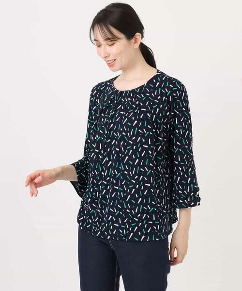 OFUON / オフオン シャツ・ブラウス | 総柄フレアースリーブブラウス/洗える/WEB限定サイズあり | 詳細2
