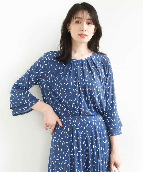 OFUON / オフオン シャツ・ブラウス | 総柄フレアースリーブブラウス/洗える/WEB限定サイズあり | 詳細8