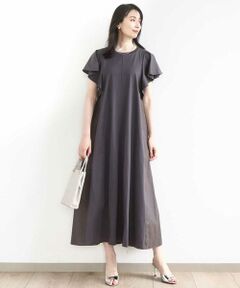 OFUON / オフオン ロング・マキシ丈ワンピース | ラッフルスリーブコットンワンピース/洗える/WEB限定