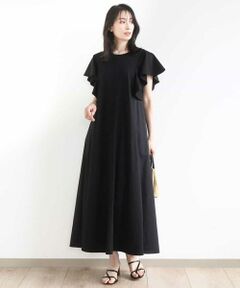 OFUON / オフオン ロング・マキシ丈ワンピース | ラッフルスリーブコットンワンピース/洗える/WEB限定
