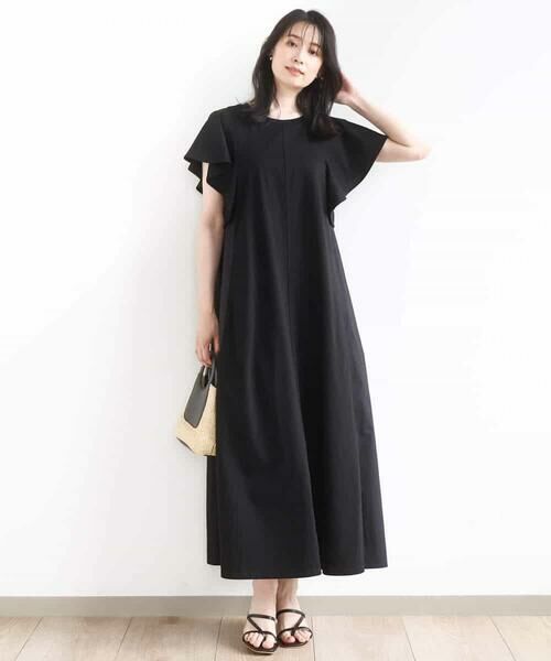 OFUON / オフオン ロング・マキシ丈ワンピース | ラッフルスリーブコットンワンピース/洗える/WEB限定 | 詳細11