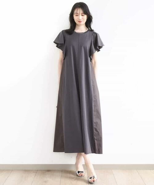 OFUON / オフオン ロング・マキシ丈ワンピース | ラッフルスリーブコットンワンピース/洗える/WEB限定 | 詳細20